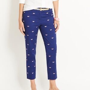 Vineyard Vines Whale Print Cropped Pants